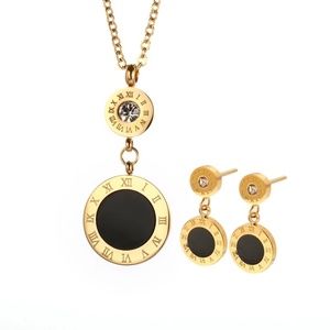 Fashion double round earring pendant necklace.